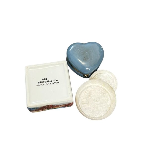 Vintage Grandma's Collection Bundles Trinket Jewelry Box Ceramic, Mosaic, Marble - Picture 8 of 13